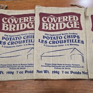 Covered Bridge Burlap Potato Chip Bags